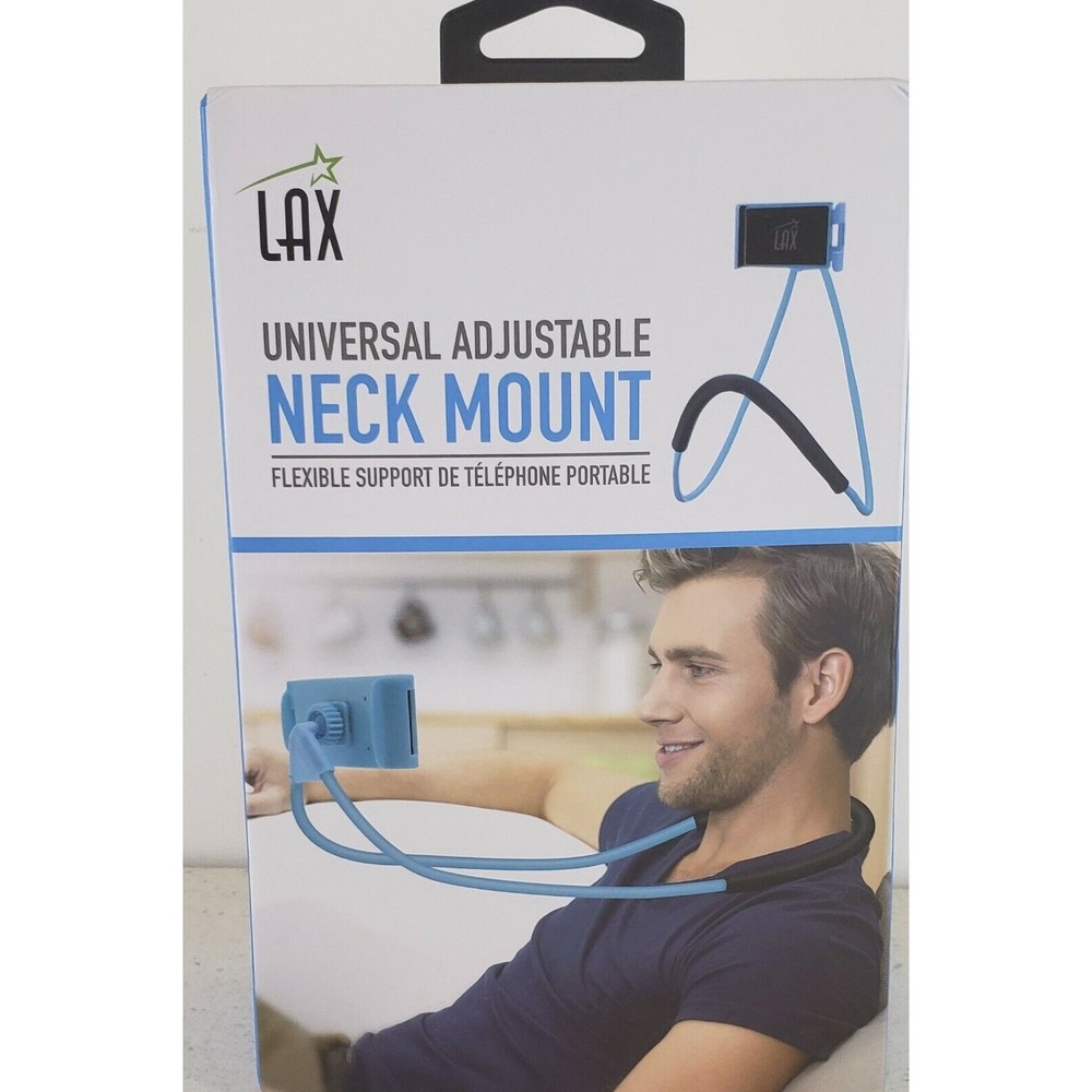 Universal Adjustable LAX - Hands-Free Phone -Neck Mount -  Blue NIB Sealed